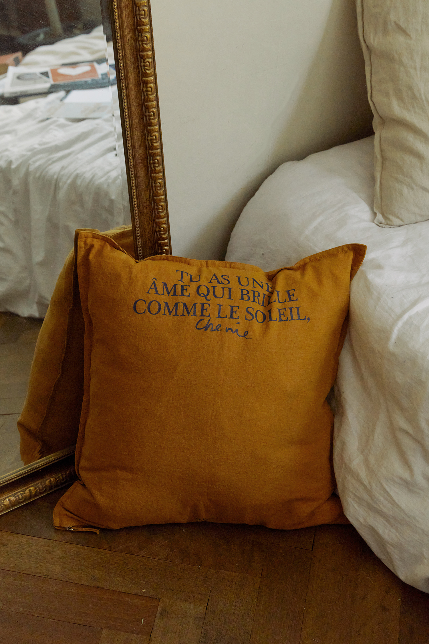 Relaxed Cotton-Linen Cushion Cover (Camel)